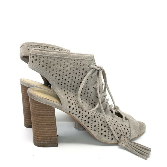 Marc Fisher 7.5 Lace Up Perforated Suede Booties - Picture 3 of 11